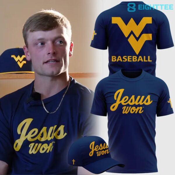 West Virginia Mountaineers JESUS WON 2026 Special Navy Shirt